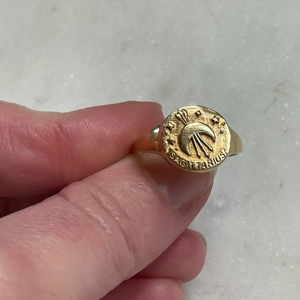 Spell | Gold Sagittarius Stargazer Zodiac Ring | 8 - Picture 10 of 13
